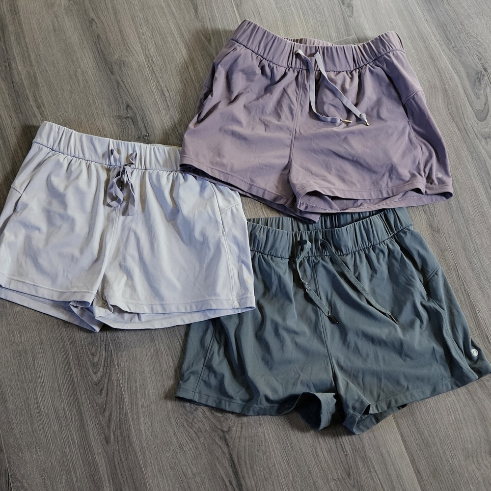 Willit Athletic Shorts 3 Pair Purple Teal And Gray